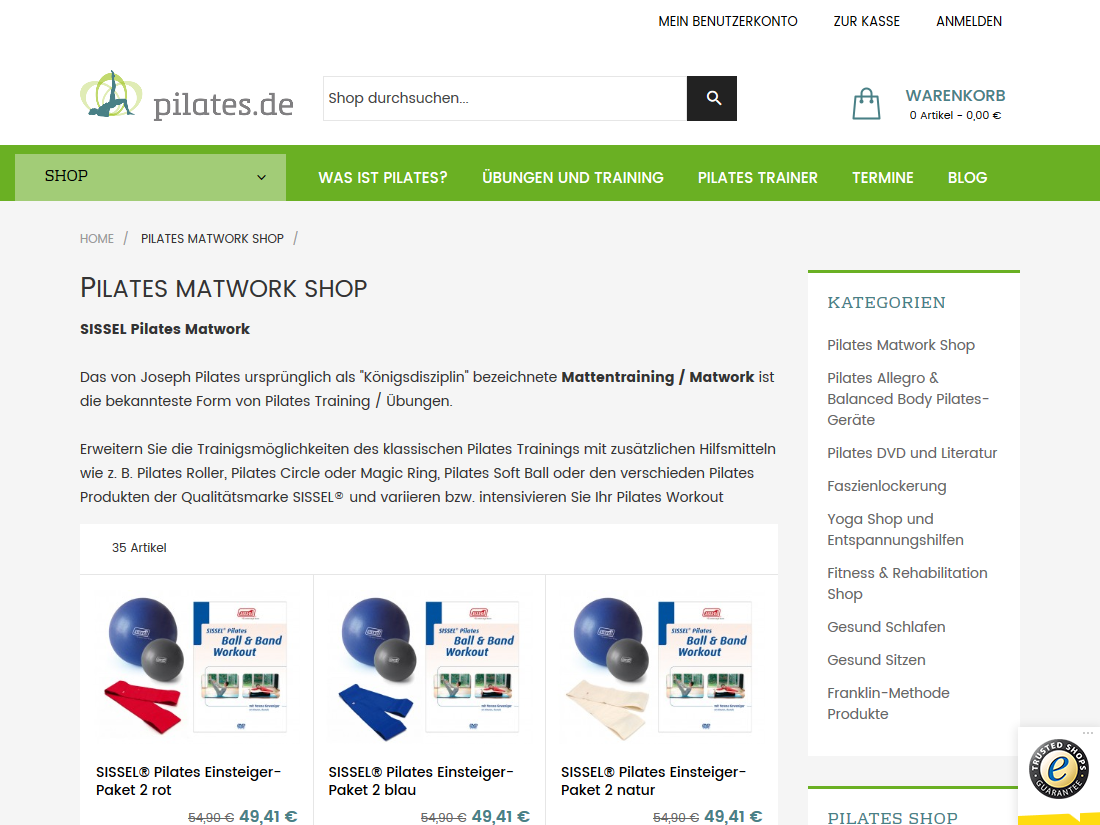 pilates.de E-Shop, Bad Dürkheim- Kategorie